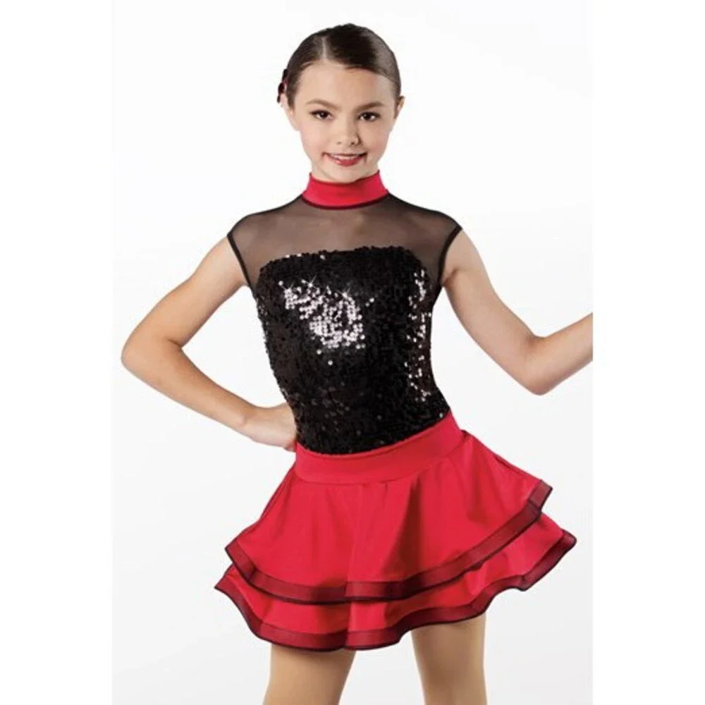 Pre-Owned Dance Costume Weissman 12595 Small Child Red Jazz